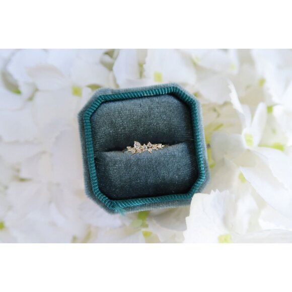 Dainty Sterling Silver Cubic Zirconia Ring, Multi Diamond CZ Ring, Stacking Ring - Picture 6 of 7